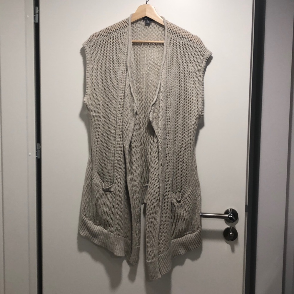Eddie Bauer XL open stitch cardigan cream colored